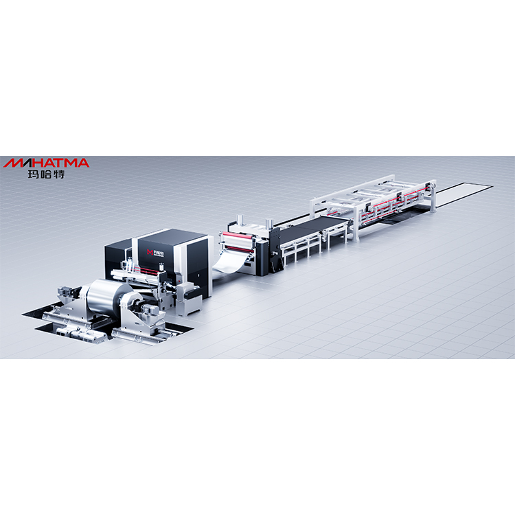 Double cone unwinding and leveling shearing line